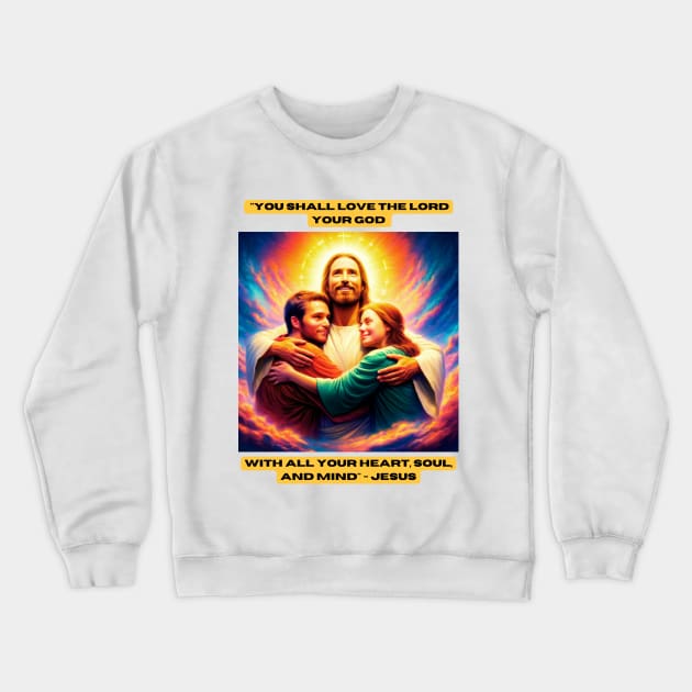 "You shall love the Lord your God with all your heart, soul, and mind" - Jesus Crewneck Sweatshirt by St01k@